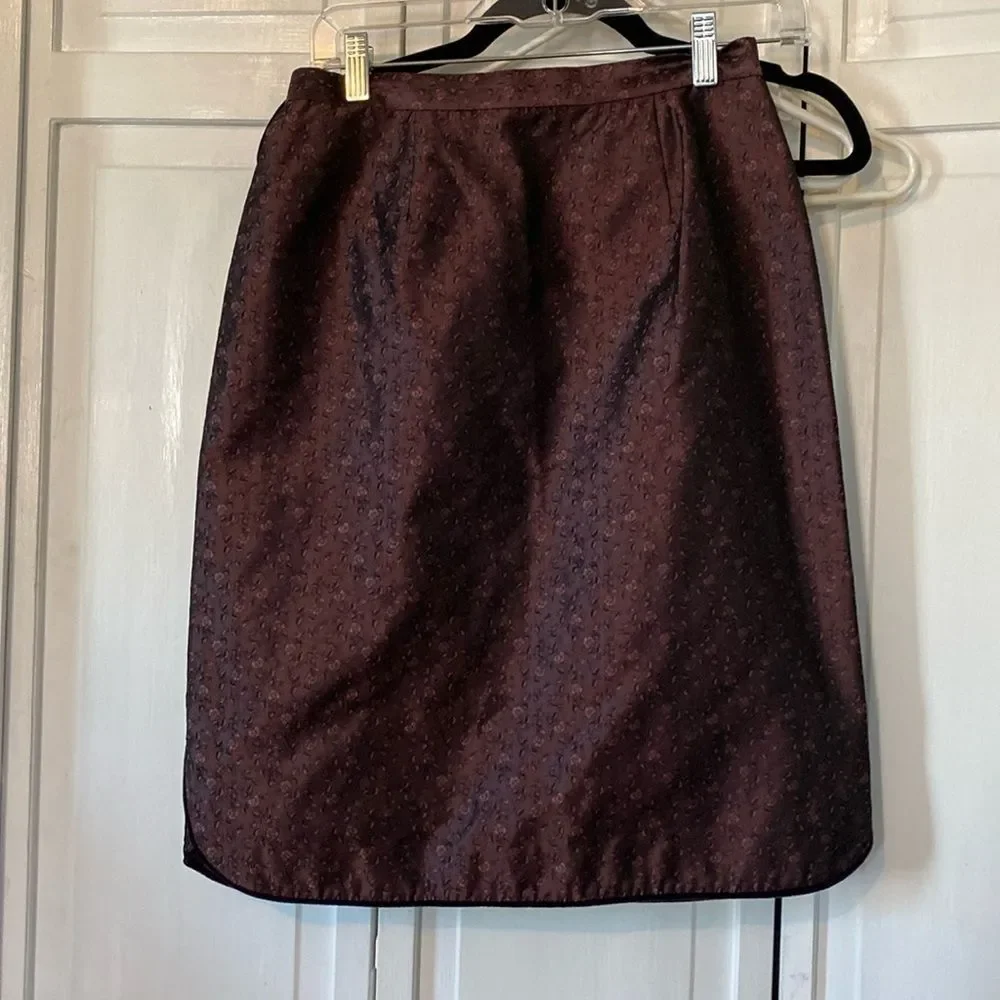 SOLE floral silk Pencil skirt with velvet accent - Size 6